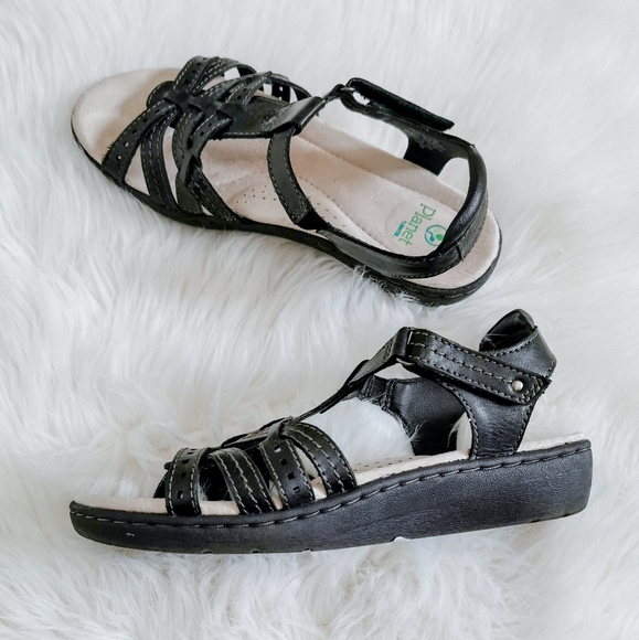 Planet By Earth Black Harrison Sandals Size 8 - Picture 3 of 6
